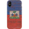 Haiti Flag Dark Wood iPhone X Pro Case